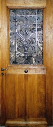Antike Musselinglas-Türen Jugendstil Eiche