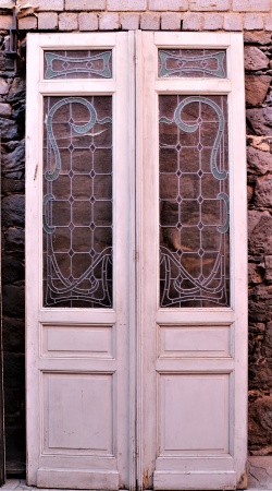 Antike Zimmertüren mit Glas Jugendstil Fichte 
