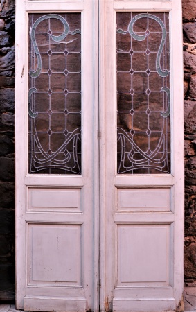 Antike Zimmertüren mit Glas Jugendstil Fichte 