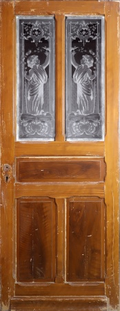 Antike Musselinglas-Türen Jugendstil Fichte/Tanne